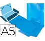 Carpeta liderpapel gomas tres solapas polipropileno din a5 color azul