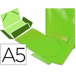 Carpeta liderpapel gomas tres solapas polipropileno din a5 color verde