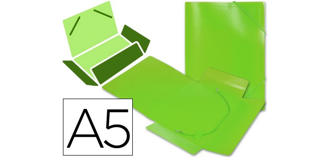 Carpeta liderpapel gomas tres solapas polipropileno din a5 color verde