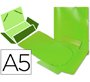 Carpeta liderpapel gomas tres solapas polipropileno din a5 color verde