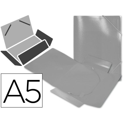 Carpeta liderpapel gomas tres solapas polipropileno din a5 color incoloro