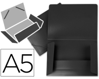 Carpeta liderpapel gomas tres solapas polipropileno din a5 color negro opaco