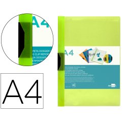 Carpeta liderpapel dossier pinza lateral 45303 polipropileno din a4 verde claro 30 hojas pinza deslizante
