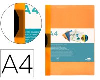 Carpeta liderpapel dossier pinza lateral 45301 polipropileno din a4 naranja 30 hojas pinza deslizante
