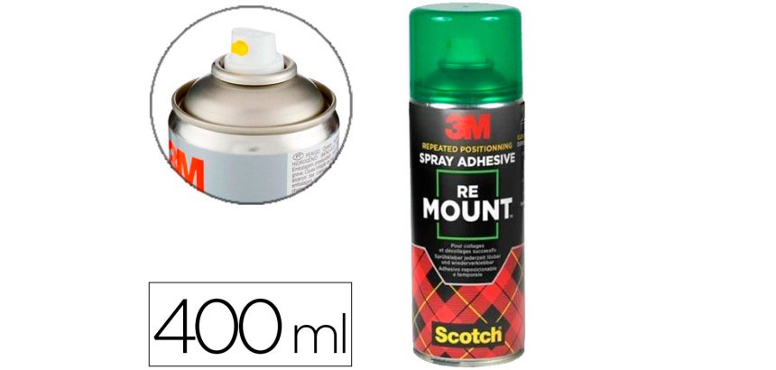 Pegamento 3m spray remount adhesivo reposicionable indefinidamente bote de 400 ml