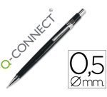 Portaminas q-connect 0,5 mm con tres minas cuerpo negro clip metalico