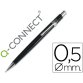 Portaminas q-connect 0,5 mm con tres minas cuerpo negro clip metalico