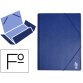 Carpeta liderpapel gomas tres solapas plastico folio color azul