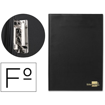 Carpeta portabloc liderpapel miniclip lateral folio plástico negro