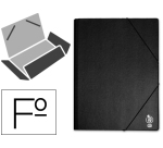 Carpeta liderpapel gomas tres solapas plastico folio color negro