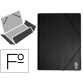 Carpeta liderpapel gomas tres solapas plastico folio color negro