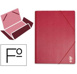 Carpeta liderpapel gomas tres solapas plastico folio color rojo