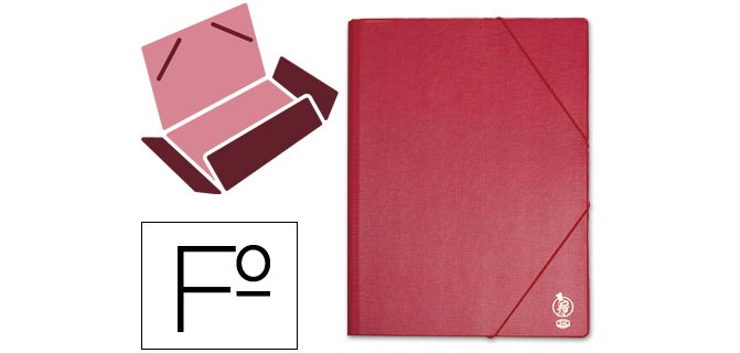 Carpeta liderpapel gomas tres solapas plastico folio color rojo