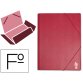 Carpeta liderpapel gomas tres solapas plastico folio color rojo