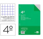Recambio liderpapel 4º / A5+ 100 hojas 60g cuadro 8mm con margen 6 taladros