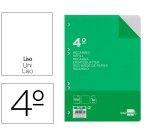 Recambio liderpapel 4º / A5+ 100 hojas 60g/m2 liso sin margen 6 taladros