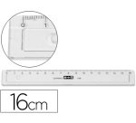 Regla m+r 16 cm plastico transparente con bisel