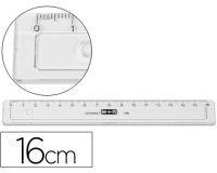 Regla m+r 16 cm plastico transparente con bisel