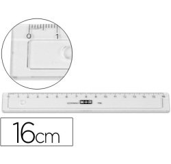 Regla m+r 16 cm plastico transparente con bisel