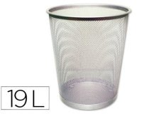 Papelera metalica q-connect gris rejilla 295x345mm