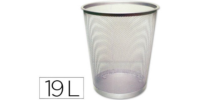 Papelera metalica q-connect gris rejilla 295x345mm