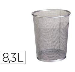 Papelera metalica q-connect rejilla gris 190x260x235 mm