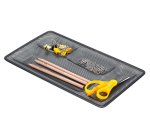 Organizador sobremesa bandeja metalica q-connect rejilla negra con 4 departamentos 315x20x175 mm