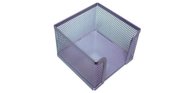 Soporte taco de papel q-connect metalico rejilla plata 95x95x80 mm