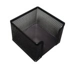 Soporte taco de papel q-connect metalico rejilla negro 95x95x80 mm