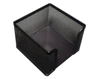 Soporte taco de papel q-connect metalico rejilla negro 95x95x80 mm