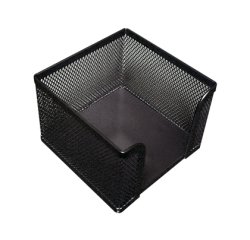 Soporte taco de papel q-connect metalico rejilla negro 95x95x80 mm