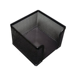 Soporte taco de papel q-connect metalico rejilla negro 95x95x80 mm