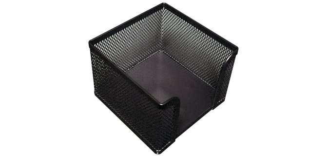 Soporte taco de papel q-connect metalico rejilla negro 95x95x80 mm