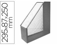 Revistero metalico q-connect rejilla gxa29 gris 87x295x250 mm