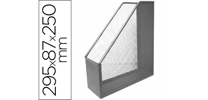 Revistero metalico q-connect rejilla gxa29 gris 87x295x250 mm