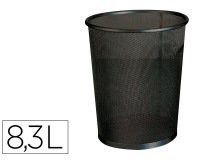 Papelera metalica q-connect rejilla negra 190x260x235 mm