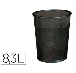 Papelera metalica q-connect rejilla negra 190x260x235 mm