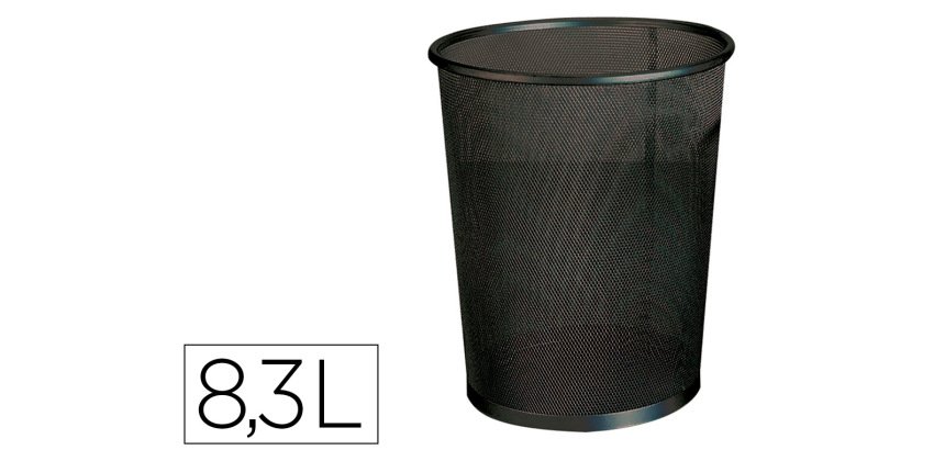 Papelera metalica q-connect rejilla negra 190x260x235 mm