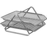 Bandeja sobremesa metalica q-connect rejilla gxa100 plata 2 bandejas movibles 300x185x350 mm