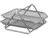Bandeja sobremesa metalica q-connect rejilla gxa100 plata 2 bandejas movibles 300x185x350 mm