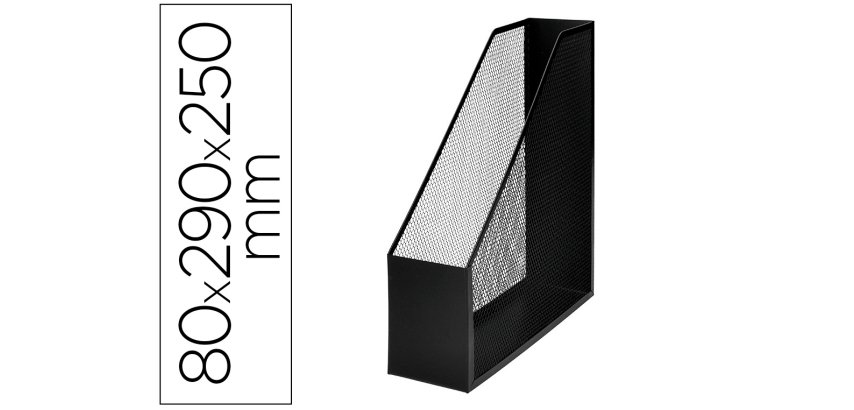 Revistero metalico q-connect rejilla negro 79x289x250 mm