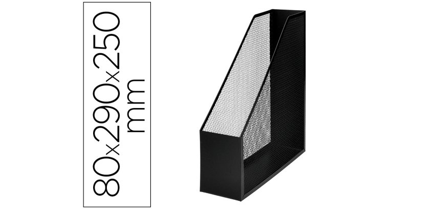 Revistero metalico q-connect rejilla negro 79x289x250 mm