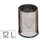 Papelera metalica q-connect perforada cromada 250x325 mm