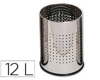Papelera metalica q-connect perforada cromada 250x325 mm