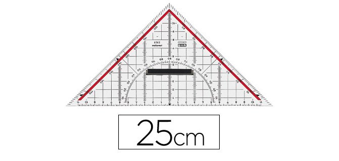 Escuadra m+r geometria 25 cm plastico cristal