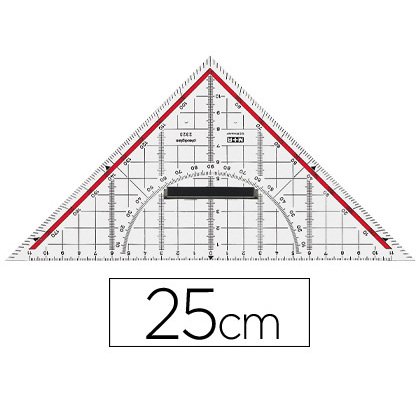 Escuadra m+r geometria 25 cm plastico cristal