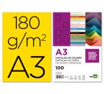 Cartulina liderpapel a3 180g/m2 amarillo paquete de 100 hojas