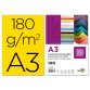 Cartulina liderpapel a3 180g/m2 amarillo paquete de 100 hojas