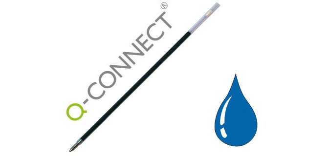 Recambio boligrafo extensible q-connect kf00233 azul
