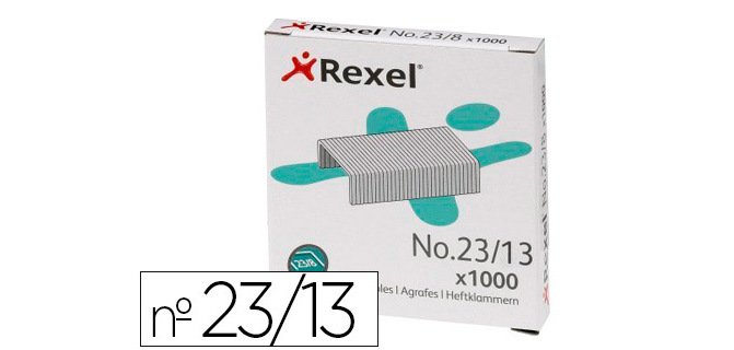 Grapas rexel 23/13 acero caja 1000 unidades